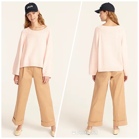 J. Crew Sweaters - NWT J Crew M Relaxed-sleeve boatneck beach sweater soft pink peach